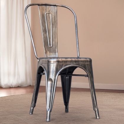 Buy Dining chair Bistrot Metalix industrial Metal - New Edition Metallic bronze 60136 with a guarantee 