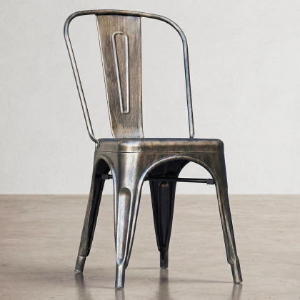 Buy Dining chair Bistrot Metalix industrial Metal - New Edition Black 60136 in the Europe 