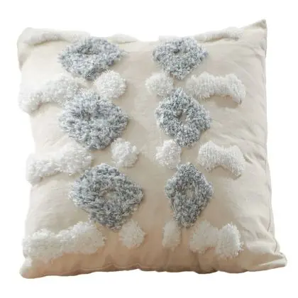 Buy Square Cotton Cushion Boho Bali Style (45x45 cm) cover + filling - Rajal Grey 60166 - in the EU 