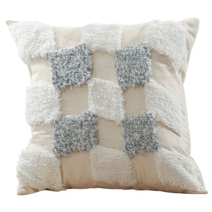 Buy Square Cotton Cushion Boho Bali Style (45x45 cm) cover + filling - Veleki Grey 60170 in the Europe 