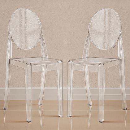 Buy Pack of 2 Transparent Dining Chairs - Victoire  Transparent 58734 - in the EU 
