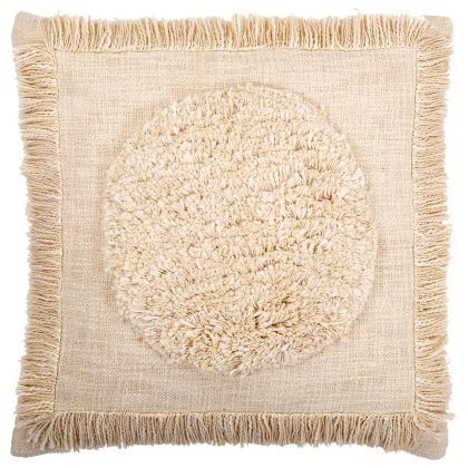 Buy Square Cotton Cushion in Boho Bali Style cover + filling - Endora White 60177 - prices 