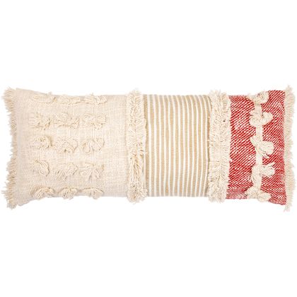 Buy Rectangular Cushion in Boho Bali Style, Cotton cover + filling - Evanora Multicolour 60180 at MyFaktory 