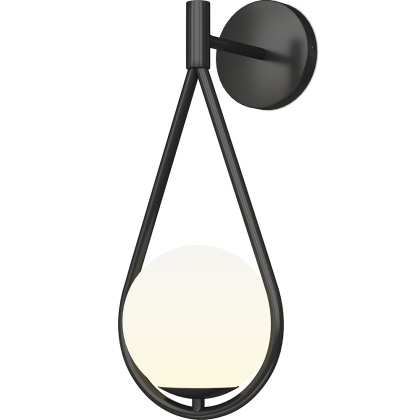 Buy Wall lamp in scandinavian style, glass - Drop Black 60240 home delivery 