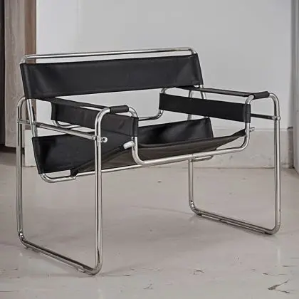 Buy Vasyl Chair - Premium Leather Black 16816 with a guarantee 