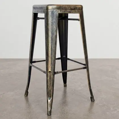 Buy Bar Stool – Industrial Style – Steel – 76 cm – Metalix Metallic bronze 60148 with a guarantee 