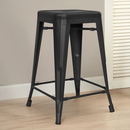 Buy Bistrot Metalix Stool Matte Metal - 60cm - New edition Black 60324 - in the EU 