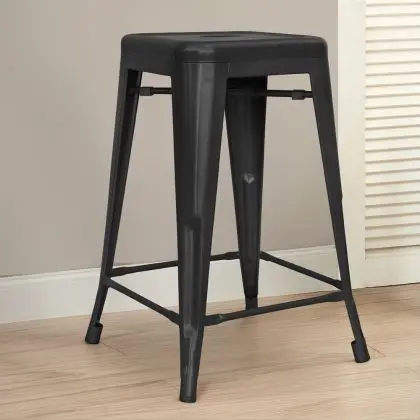 Buy Bistrot Metalix Stool Matte Metal - 60cm - New edition Black 60324 at MyFaktory 