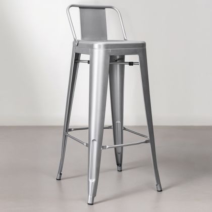 Buy Bar Stool with Backrest - Industrial Design - 76cm - New Edition - Metalix Steel 60325 - in the EU 
