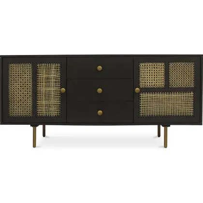 Buy Wooden Sideboard - Vintage Design - Risei Dark grey 60360 with a guarantee 