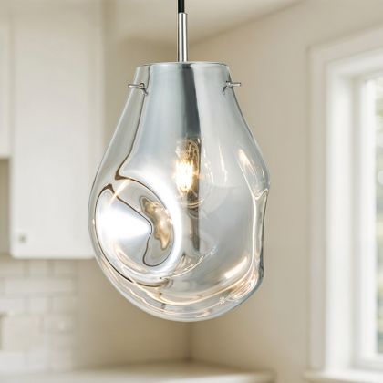 Buy Glass pendant lamp - Nerva Silver 60395 home delivery 