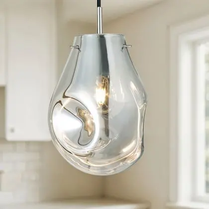 Buy Glass pendant lamp - Nerva Silver 60395 home delivery 