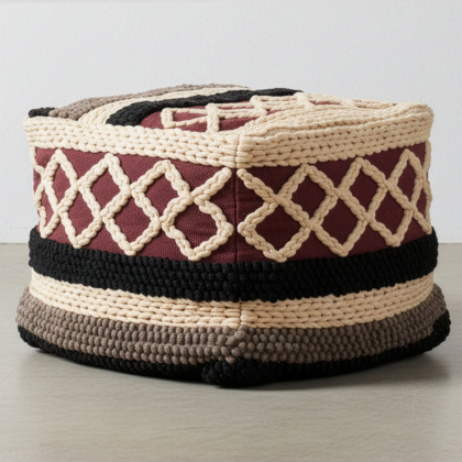Buy Pouffe Boho Bali , Square in Cotton - Munbay Bali Multicolour 60244 in the Europe 