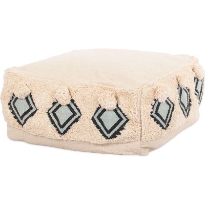 Buy Pouffe Boho Bali , Square in Cotton - Iris Bali Cream 60245 home delivery 