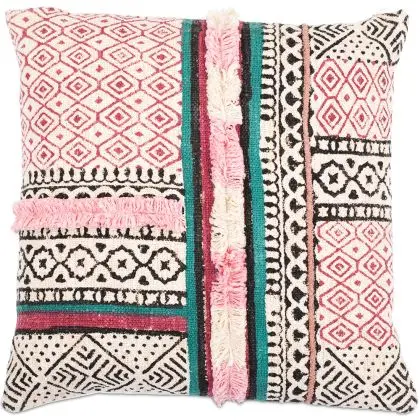 Buy Square Cotton Cushion in Boho Bali Style cover + filling - Blair Multicolour 60179 - prices 