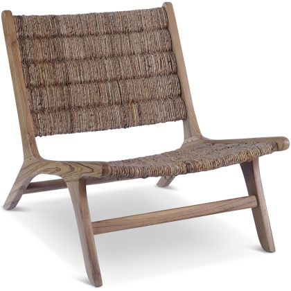 Buy Armchair in Boho Bali Style, Rattan and Teak Wood - Hewar Natural 60475 - in the EU