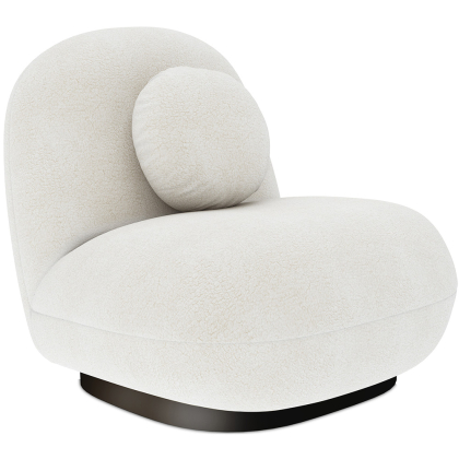 Buy White boucle armchair upholstered - Black legs - Nuiba White 60483 - in the EU