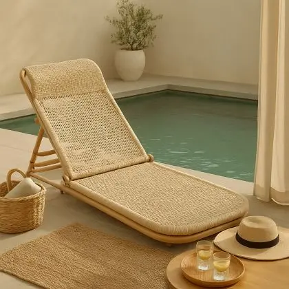 Buy Beach Chair in Rattan, Boho Bali Design - Manra Natural 60307 in the Europe 