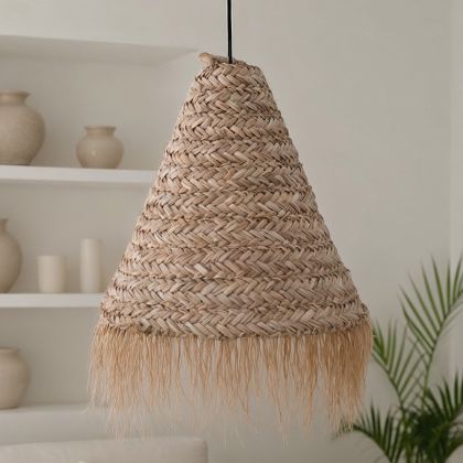 Buy Pendant Lamp Shade, Boho Bali Style - Deya Natural 60486 with a guarantee