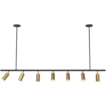 Buy Rail Ceiling Lamp - 7 Adjustable Gold Spotlights - 140CM - Lark Gold 60517 in the Europe 