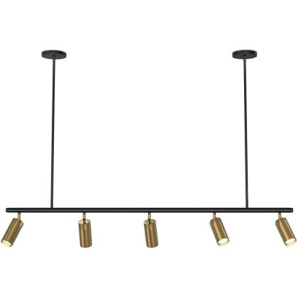 Buy Rail Ceiling Lamp - 5 Adjustable Gold Spotlights - 110CM - Lark Gold 60518 home delivery 