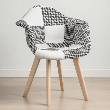 Buy Premium Design Amir chair White And Black - Patchwork  White / Black 60604 in the Europe 