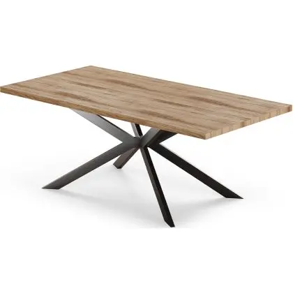 Buy Rectangular Dining Table - Industrial - Wood and Metal - Alise Natural wood 60608 with a guarantee 