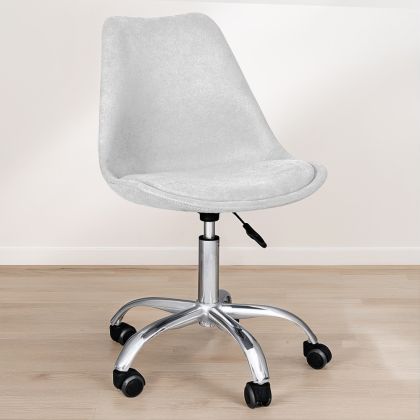 Buy Upholstered Desk Chair with Wheels - Tulipe Light grey 60613 with a guarantee 