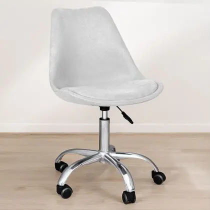 Buy Upholstered Desk Chair with Wheels - Tulipe Light grey 60613 with a guarantee 