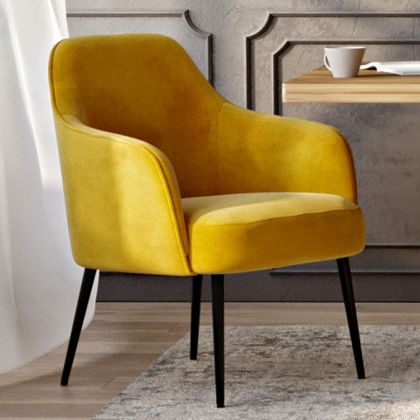 Buy Velvet upholstered Armchair - Jeve Yellow 60548 home delivery 