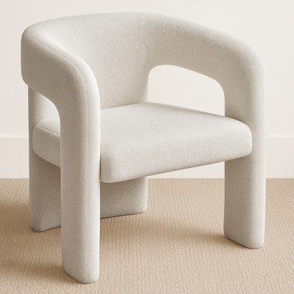 Buy Upholstered Dining Chair - White Boucle - Alexa White 60551 - in the EU 