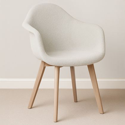 Buy Dining Chair - Boucle Upholstery - Amir  White 60617 at MyFaktory 