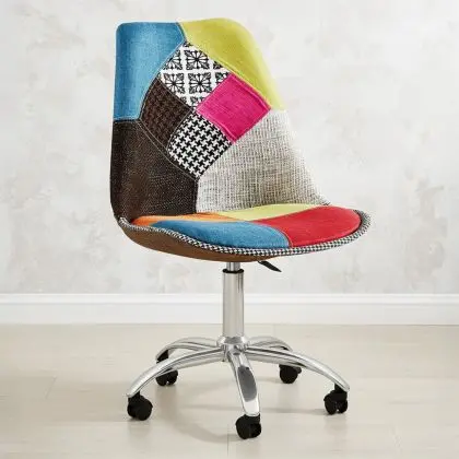 Buy Swivel Office Chair - Patchwork Upholstery - Simona  Multicolour 60621 at MyFaktory 