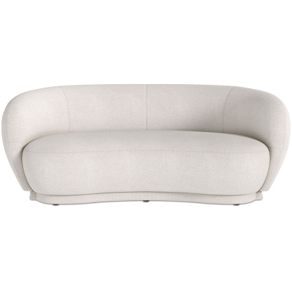 Buy Curved Sofa - 3 Seater - Boucle Fabric - Onda White 60628 - in the EU