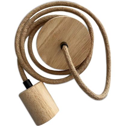 Buy Hanging Lamp Cable in Jute and Wood - 200cm - Lewis Natural 60633 - in the EU 