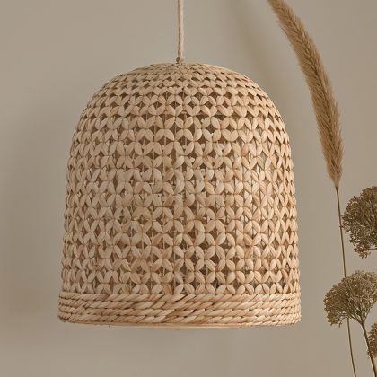 Buy Rattan Ceiling Lamp - Boho Bali Design Pendant Lamp - 30cm - Carva Natural 60634 with a guarantee 