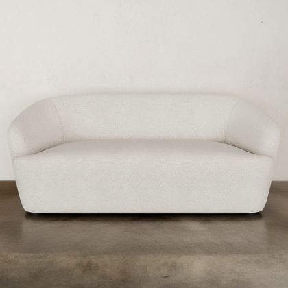 Buy Curved Sofa - 2 Seater - Boucle Fabric - Curva White 60629 in the Europe 