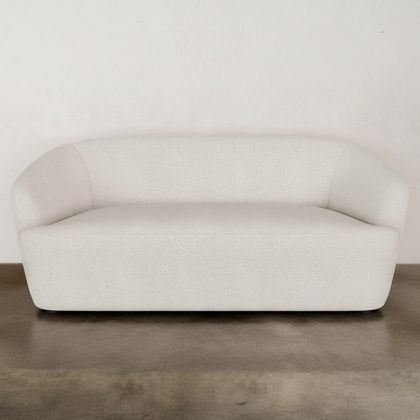 Buy Curved Sofa - 2 Seater - Boucle Fabric - Curva White 60629 in the Europe 