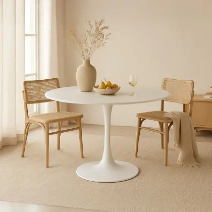Buy Round Tulipa Table in Fiberglass - 90cm White 15417 at MyFaktory 