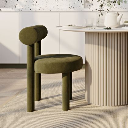 Buy Dining Chair - Upholstered in Velvet - Reece Beige 60708 - prices