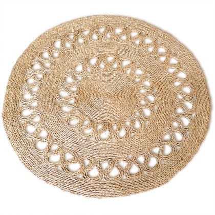 Buy Round Jute Rug - Boho Bali - 100 CM - Nylah Natural 61083 with a guarantee 