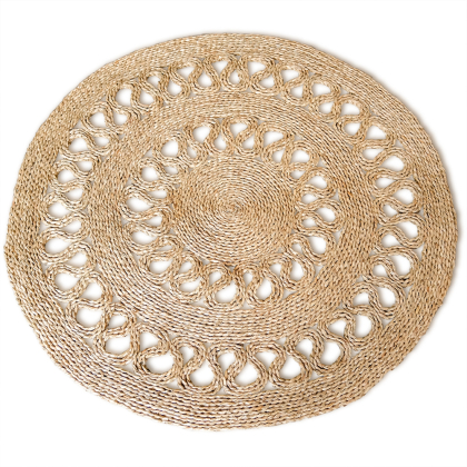 Buy Round Jute Rug - Boho Bali - 150 CM - Nylah Natural 61085 with a guarantee 