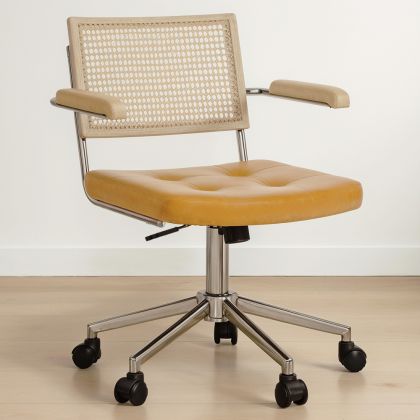 Buy Rattan Office Chair - Swivel - Sembra Brown 61143 with a guarantee 