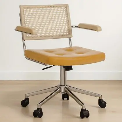 Buy Rattan Office Chair - Swivel - Sembra Brown 61143 with a guarantee 