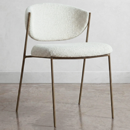 Buy Dining chair - Upholstered in Bouclé Fabric - Vara White 61150 in the Europe