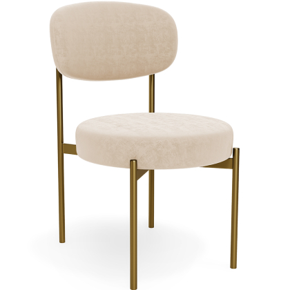 Buy Dining Chair - Upholstered in Velvet - Ara Beige 61166 - prices