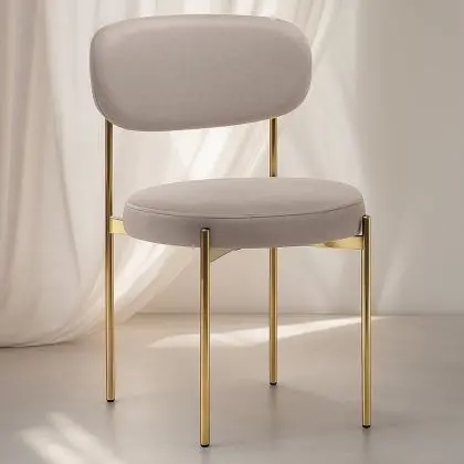 Buy Dining Chair - Upholstered in Velvet - Golden metal - Ara Orange 61166 home delivery