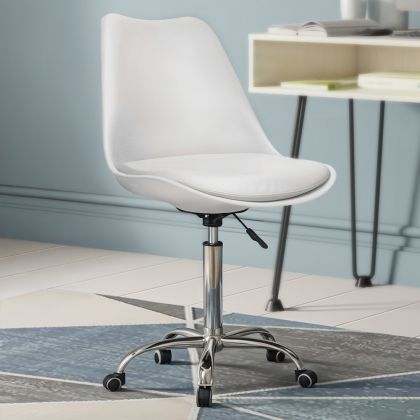 Buy Tulip swivel office chair with wheels White 58487 - in the EU 