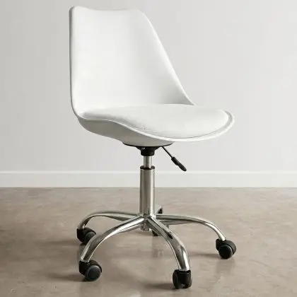 Buy Tulip swivel office chair with wheels White 58487 in the Europe 