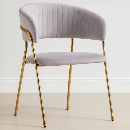 Buy Dining chair - Upholstered in Velvet - Lona Reddish orange 61147 home delivery